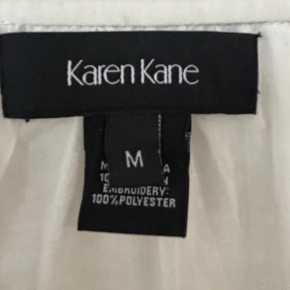 Karen Kane | Boho Peasant Embroidered Cotton Women Top Cream (Off white) Med - Picture 12 of 13